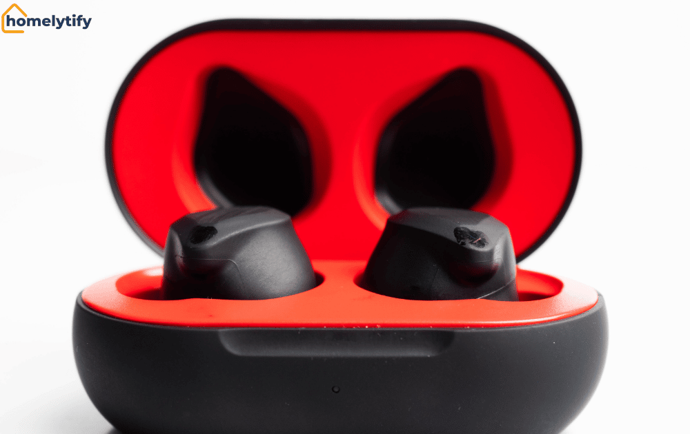 Close-up of Bluetooth wireless earbuds in a charging case for seamless Bluetooth audio and everyday listening.