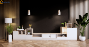 Modern apartment living room showing how to install smart lights without a hub using pendant ceiling lights. 