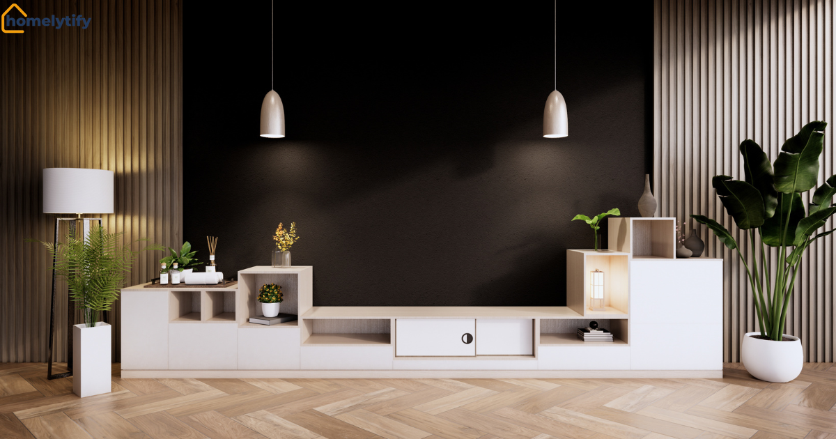 Modern apartment living room showing how to install smart lights without a hub using pendant ceiling lights. 